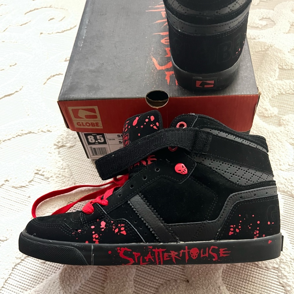 NEW. Mens Splatterhouse Globe Superfly Vulcan Sneakers Shoes Hi Tops 8.5